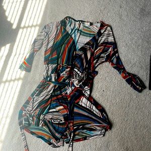 Veronica M wrap style romper shorts with tie waist